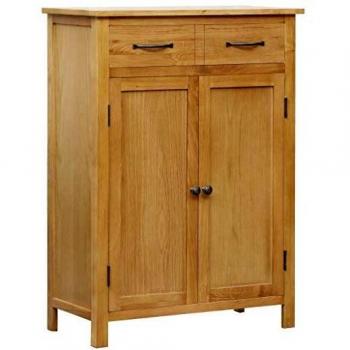 Shoe Cabinet 76x37x105 cm Solid Oak Wood Vidaxl