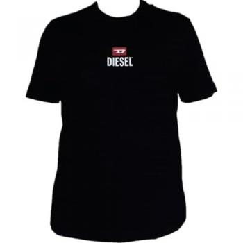 Diesel T-Shirt für Männer, schwarz, mit kleinem D-Logo