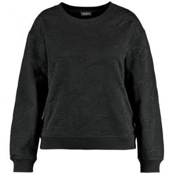 Damen Sweatshirt mit Kordelapplikation in Schwarz 56