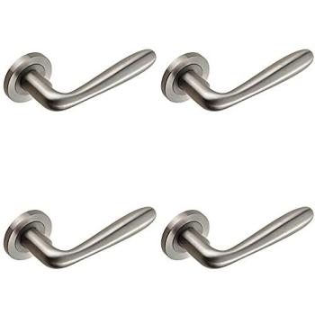 Metallic Rose Handle Kit – 4 Pair of Smooth Rounded Bar with Concealed Fix