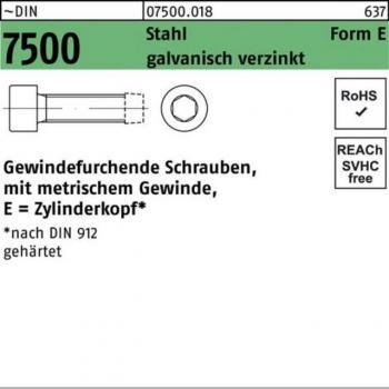 Nobrand Gewindeschraube M4x8 DIN 7500-E verzinkt