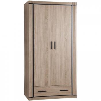 Armoire Lorelie 118, 192x97x58cm, Chêne Sonoma, Sans Étagères