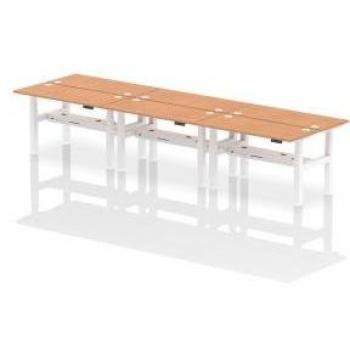 Air Back-to-Back 1400 x 600mm Height Adjustable 6 Person Bench Desk