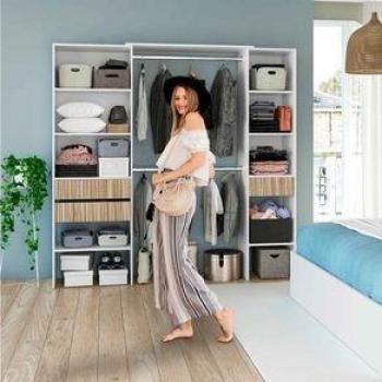Vestidor 3 cajones BLANCO ARTIK/NATUR 1,87 x 1,90 x 0,40CM 0E8559A FORES