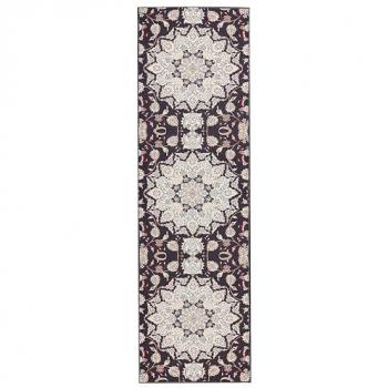 Hallway Runner Rug 60 x 200 cm Black and Beige Anti-Slip