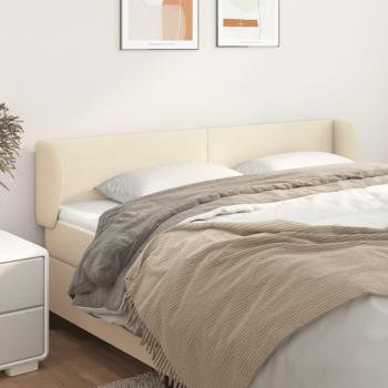 Testiera in Similpelle Crema 163x23x78/88 cm con Orecchie