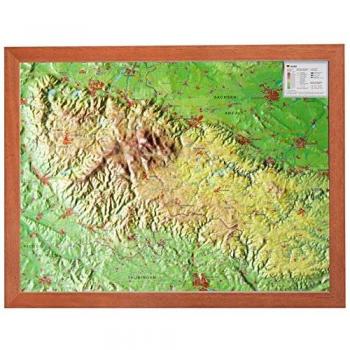 Relief Harz 1:200.000 mit Holzrahmen