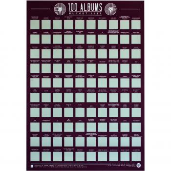 100 Albums Scratch-Off Bucket List Poster