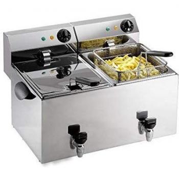 Friteuse Électrique 8+8L PROFRI avec Système de Vidange