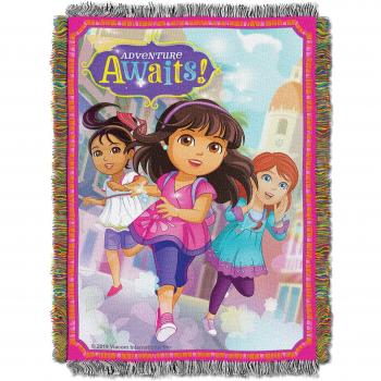 Dora the Explorer Adventure Awaits Woven Tapestry Throw Blanket, 48 x 60, Multi Color