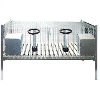 Gabbia per conigli in lamiera zincata 100x55x70 cm