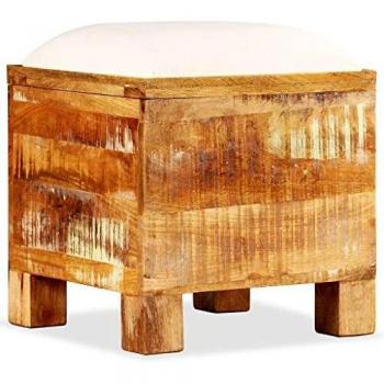 VidaXL Reclaimed Wood Storage Bench – 16” x 16” x 18” (Large)