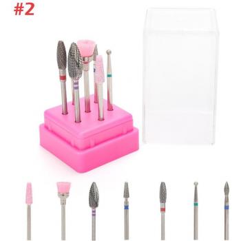 Kit 7 Brocas para Uñas y Cepillo