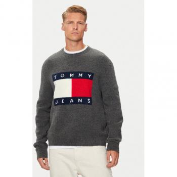 Tommy Jeans Pullover „Flag“ DM0DM19442 – Grau – klassische Passform