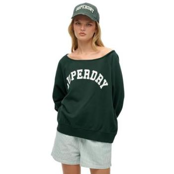 Superdry Green Athletic Essentials Bardot Crew Sweatshirt