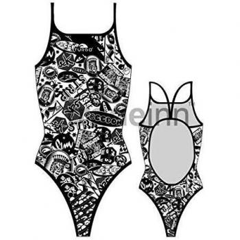 Mid‑Size Black/White Turbo Swimwear – Women's Collection