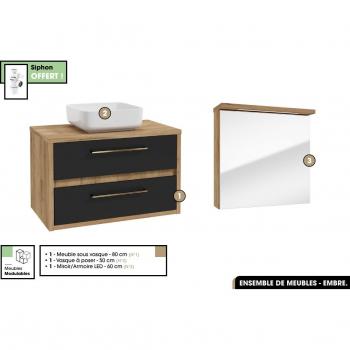 Meuble de salle de bain avec armoire LED OTITEC