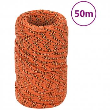 50 m Orange Polypropylene Rope 2 mm