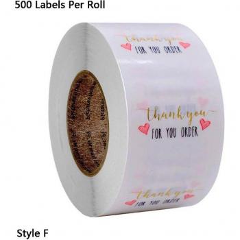 500 autocollants transparents Merci pour votre commande pour Scrapbooking