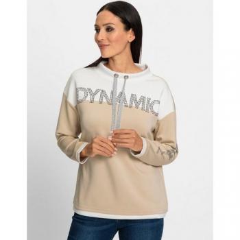 HEINE Damen Sweatshirt (Gr. 44) Beige – 50 % Modal, 44 % Poly, 6 % El