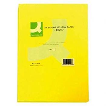 Q-Connect Bright Yellow Coloured A4 Copier Paper 80gsm Ream Pack