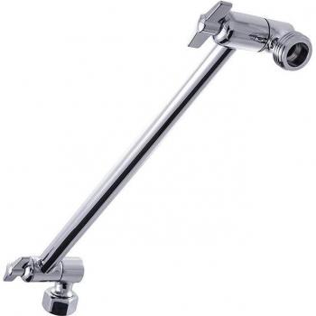 Square Stainless Steel Rain Shower Head with Adjustable Height and 360-Degree Rotation