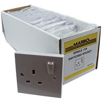 Kenable UK Mains Socket Single 1 Gang Outlet 13A White [10 Pack]