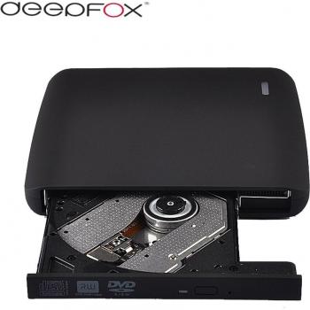 Deepfox External USB 2.0 DVD CD Drive for Laptop and PC