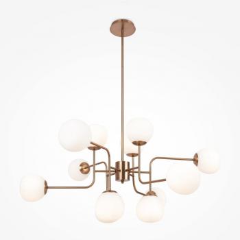 Maytoni Erich Gold Hanging Light – 105 cm, 12‑Bulb Metal & Glass