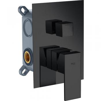 IMEX GSM03V/NG Grifo empotrado monomando 3 vías negro mate