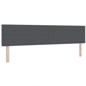 Vida XL 200 cm Dark Grey Height‑Adjustable Headboard – Soft Ribbed