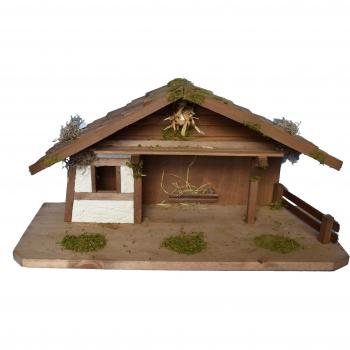 Alfred Kolbe Krippe Traditioneller Krippenstall für 11 cm Figuren, Holz, braun
