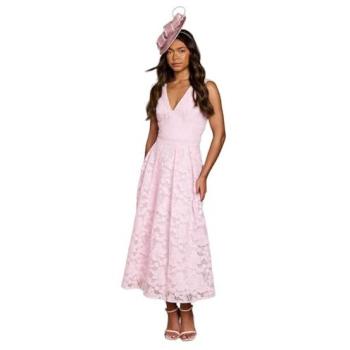 Lilac Whisper V‑Neck Lace Organza Midi, Coast Collection – 16
