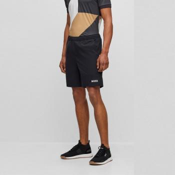 BOSS Herren Shorts mit Print, Schwarz, Größe S