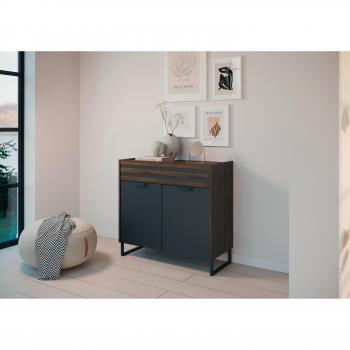 Barea Kommode mit zwei Türen & einem Schubkasten – moderne Lamellenoptik, Made in Germany