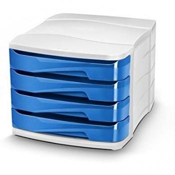 CEP Pro Gloss Ocean Blue/White 4-Drawer Cabinet Set 394G