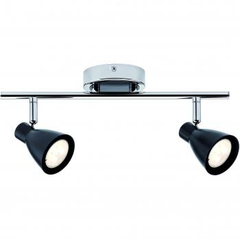 Schienenbeleuchtungs-Kit 2 Flammen – Schwarz matt / Chrom Design