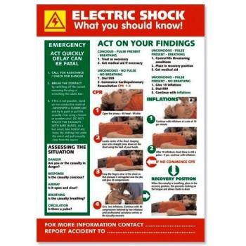 Stewart Superior Electric Shock Laminated Guidance Poster W420 x H595mm Ref HS10