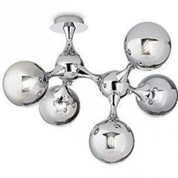 Chrome Nodi 5-Bulb Ceiling Light by Ideal Lux