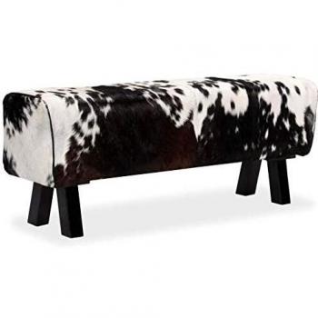 VidaXL Panchina in pelle naturale 120 x 30 x 45 cm