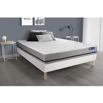 Ensemble Matelas 180x200 ACTIFLEX Soft 3zones de Confort + sommier Blanc
