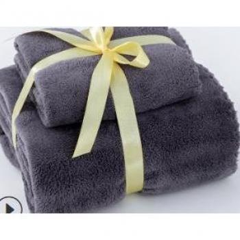 Serviettes de bain en microfibre 2 pièces corail