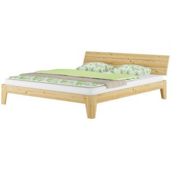 Doppelbett ERST-HOLZ 180x200 cm in Kiefer Natur, mit Rollrost und Matratze (Lackierung)