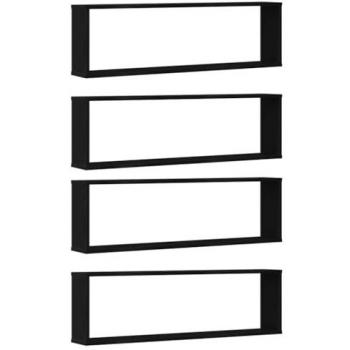 VidaXL Alondor Regalwürfel 4 Stk. Schwarz 100x15x30 cm