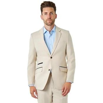 Men’s Cream Wool Blend Herringbone Jacket – XPOSED Calix (Size 42)