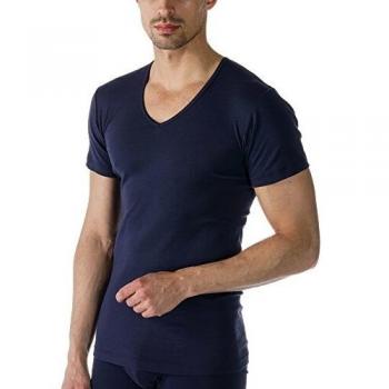 Mey Basics Herrenkleidung: 1/2‑Arm Shirt, Baumwolle, Blau – Casual Kollektion