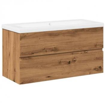 Meuble de salle de bain avec lavabo intégré en chêne artisanal 91x39,5x49 cm