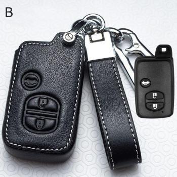 3 Buttons Leather Car Key Case Cover for Toyota Prius