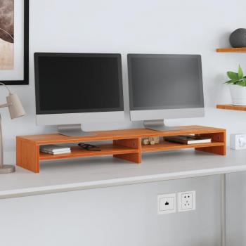 Organizador de Monitor en Madera de Pino Marrón