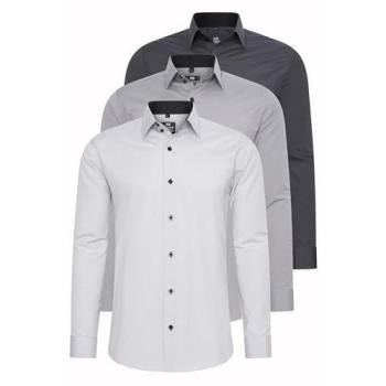 Rusty Neal Herren Langarmhemd 5XL – Slim Fit, 60 % Baumwolle / 37 % Polyester